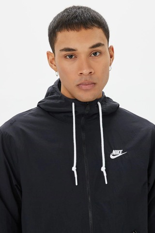 Nike Club Woven Men's Full Zip Jacket Erkek Bol Kesim Dokuma Spor Ceket Siyah Siyah