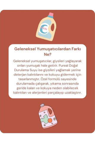 Pureal Doğal Çamaşır Durulama Suyu - Bebek Ve Çocuk Çamaşırları, Hassas Ciltlere Özel 750 Ml Tekli