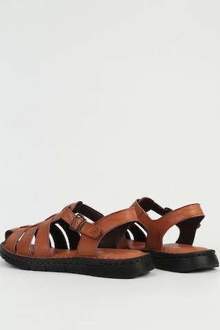 Pierre Cardin Hakiki Deri Taba Erkek Sandalet Pc-7462 Taba