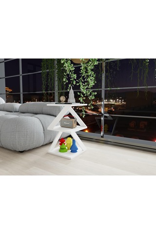 Bubon Yan Sehpa Beyaz-beyaz