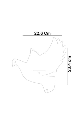 Çifte Kumru Ahşap 2'li Güvercin Duvar Rafı Ve 10 Adet Kalp Dekor