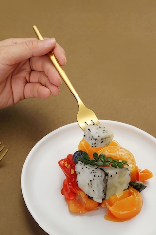 410 Çelik 12 Adet Gold Renk Tatlı Ve Meyve Çatalı Cin611sr-12 Altın