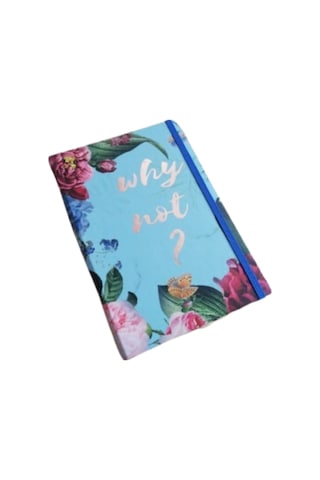 "why Not " Çiçek Mottolu Tasarım Çizgisiz Defter Karton Kapak 60 Yaprak Çok Renkli
