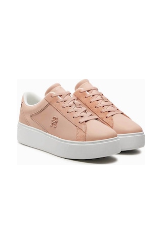 Platform Court Logolu Sneaker Pembe
