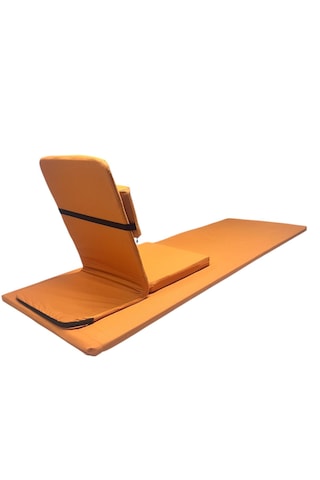 Backjack Meditasyon Sandalyesi Destekli Yer Minderi + 60x180 Kumaş Mat - Backjack 3xl Mat+backjack İkili Set Turuncu
