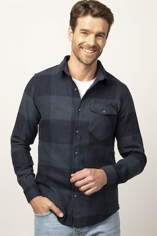 Tudors Slim Fit Kışlık Oduncu Ekoseli Tek Cep Kapaklı Erkek Gömlek-26364 Çok Renkli