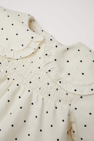 DeFacto Kız Bebek Büyük Yaka Puantiye Twill Uzun Kollu Gömlek D3046A524WNER99 Ekru