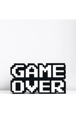 Modern Game Over Kabartmalı Süs Dekoratif Obje, Duvar & Masaüstü Aksesuarı,hediye 15x8.5 Cm
