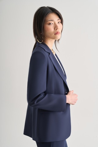 Mizalle Lacivert Tek Düğme Klasik Blazer Ceket Lacivert