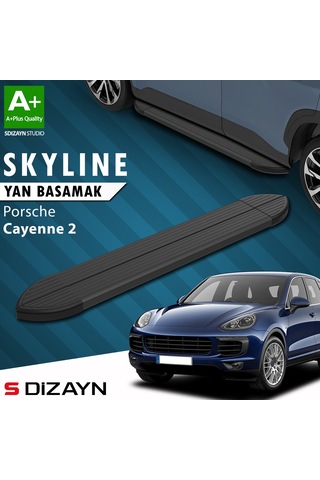 S-dizayn Porsche Cayenne 2 Skyline Siyah Yan Basamak 193 Cm 2011-2017 A+ Kalite