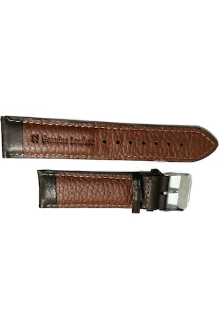 Hakiki Bombeli Kahverengi Dana Deri Saat Kordonu 22 Mm Kahverengi