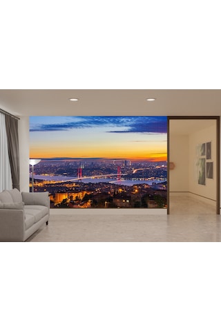 Gün Batımında İstanbul Boğazı Poster Duvar Kağıdı Renkli