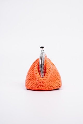Fabric Craft Bag Bozuk Para Cüzdanı Merserize Pamuk Klipsli Örgü Turuncu
