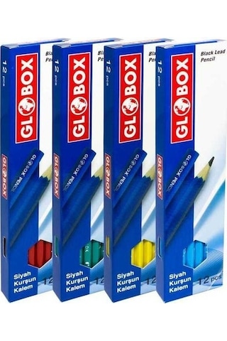 Globox Altigen Kurşun Kalem Renkli 12 Li Kutu