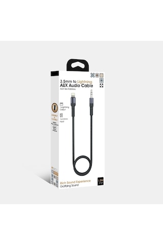 3.5 Mm To Lightning Ses Aktarma Kablo Dönüştürücü 1.2 Mt Aux Lightning Ses Kablosu