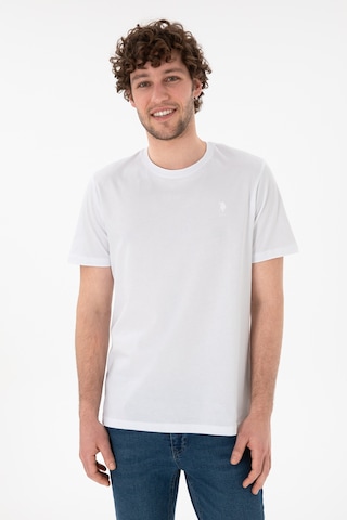 U.S. Polo Assn. Erkek Regular Fit Bisiklet Yaka Beyaz Basic Tişört 50305924-VR013