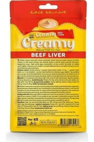 Delibon Creamy Dana Ciğerli Sıvı Kedi Ödül Maması 5 x 15 G