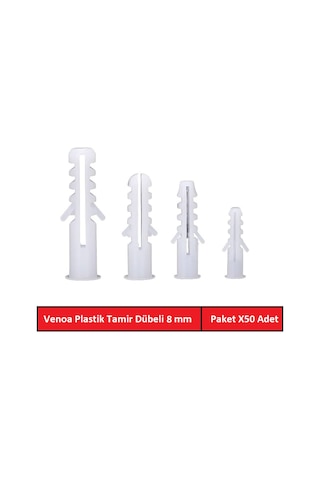Venoa Db08 Plastik Dübel 8 Mm Paket 50 Adet