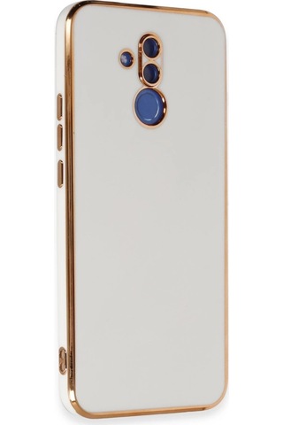 Huawei Mate 20 Lite Kılıf Volet Silikon - Beyaz Düz Renkli