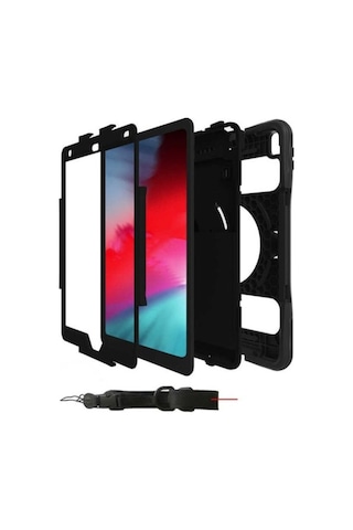 Apple Uyumlu iPad 10.2 8.nesil Zore Yeni Nesil Kalem Bölmeli Defender Tablet Silikon Arka Kapak
