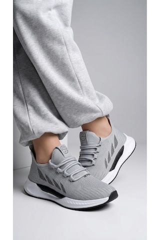 Wipper Ultra Hafif Triko Sneaker - Nefes Alan Ortopedik Poli Taban Kadın Yazlık Spor Ayakkabı Buz Siyah