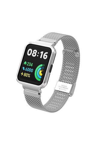 Xiaomi Redmi Watch 2 Lite Uyumlu Krd-66 Metal Mkst Kordon-gümüş