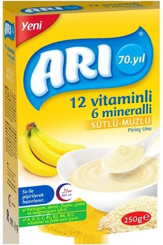 Arı Mama Sütlü Muzlu Pirinç Unu 250 Gr 3'Lü Set