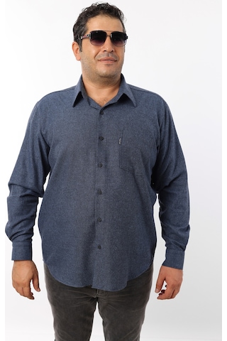 Tousus Büyük Beden Lacivert-indigo Yünlü Flanel Erkek Gömlek Btl-7102-tss Lacivert-indigo