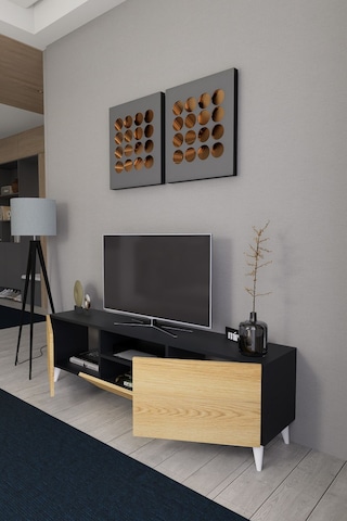 Bravix Modern Tv Ünitesi 3 Bölmeli Tv Sehpası Gövde Antrasit ... Antrasıt/atlas Çam