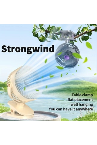 Willowhaven Type A Usb Mini Klip Fan Multifonksiyonel Taşınabilir Ayaklı Aydınlatmalı Camping Ofis