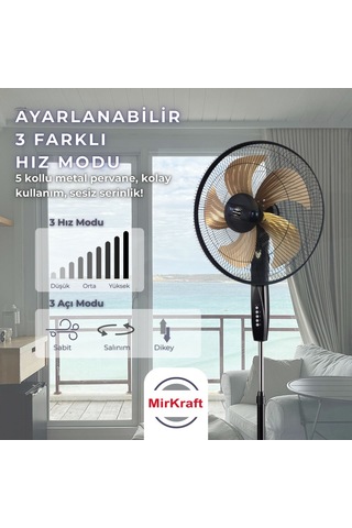 Mirkraft Fs-m5018 18'' Dc Motor 5 Metal Kanatlı Ayaklı Vantilatör