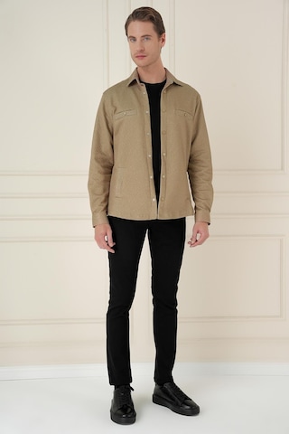 Efor G 1581 Slim Fit Camel Klasik Gömlek Camel