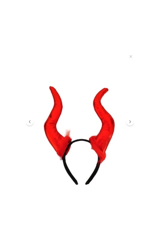 Cadılar Bayramı Malefiz Maleficent Kırmızı Boynuzlu Taç Kostüm Aksesuarı