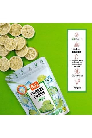 Pol's Freeze Fresh Lime 20 G X 3 Adet Freeze Dry Dondurularak Kurutulmuş Meyve 200 G