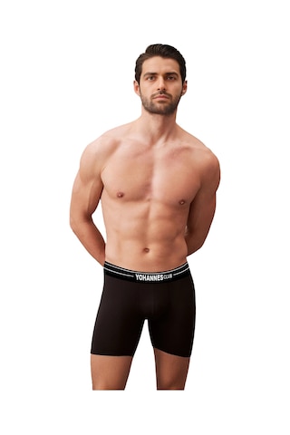 Yohannes Club, Erkek Özel Anatomik Pamuklu Boxer, Renk Seçenekli, Tekli Paket Siyah