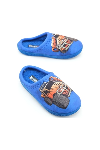 Gezer Erkek Çocuk Kışlık Rahat Taban Ev Bahçe Gondol Terlik Saks Mavi