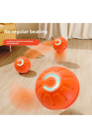 Hangfox Köpekler İçin Otomatik Egzersiz Topu - Dayanıklı Abs-silikon, Ev Ve Dışarıda Kullanım, Kendini Eğlendirir, Alçak Ağırlık Turuncu