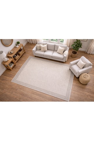 Mess Modern Dekoratif Yumuşak Dokulu Sisal Halı 3933 Krem Vizon Çok Renkli