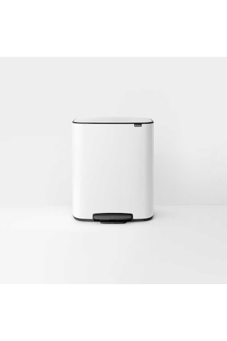 Brabantia Bo Matt Beyaz Pedallı Çöp Kutusu 60lt Plastik İç Kovalı Beyaz