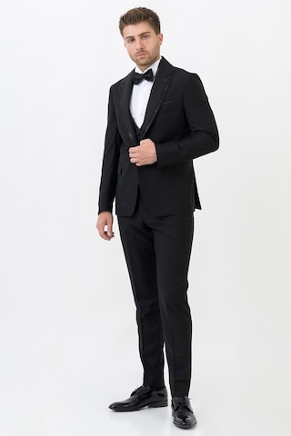 White Stone Ecatepec D113 Slim Fit Şal Yaka Damatlık Takım Elbise Siyah - 44 Siyah