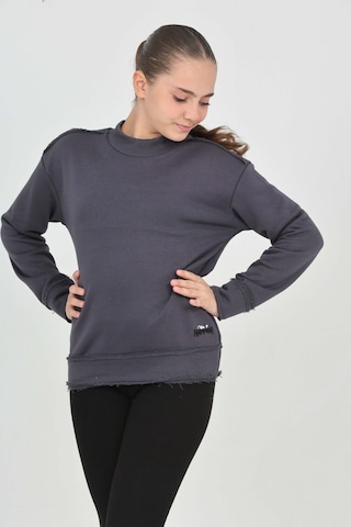 Toontoy Kız Çocuk Happen Nakışlı Sweatshırt Füme Melanj