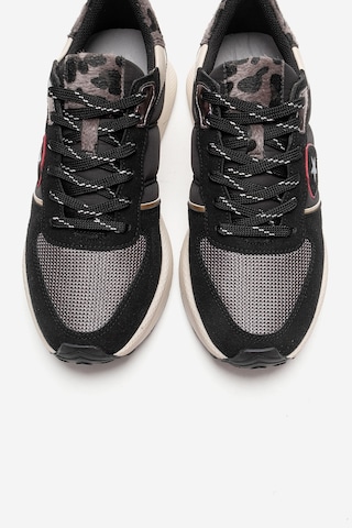 Luvishoes Bıella Siyah Süet Desenli Kadın Sneaker Siyah