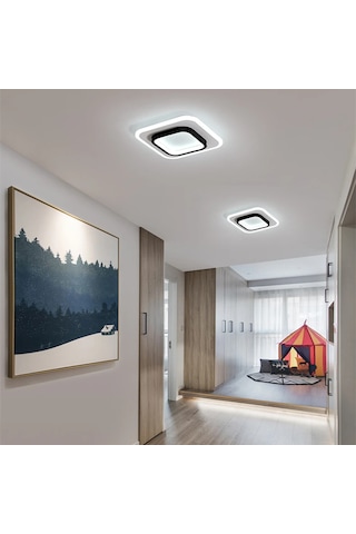 Akrilikli Kare Kumandalı Dimli 3 Işık Renkli 24x24cm Led Tavan La 3Renk Kumandalı