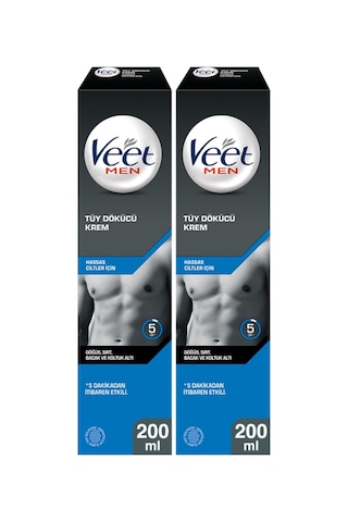 Veet Tüy Dökücü Krem Erkeklere Özel Hassas Ciltler için 2 x 200 ML