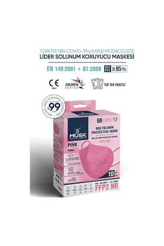 Musk Ffp2 Maske Pembe 10 Adet
