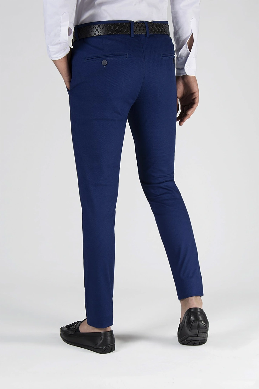 Veaven Erkek Parlement Mavisi Slim Fit Petekli İtalyan Kesim Keten Pantolon Çok Renkli34