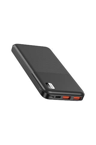 Led Göstergeli 10000 Mah Hızlı Şarj Powerbank, Pd 22.5w, Çift Usb, Çok Portlu, Güvenlik Korumalı Siyah