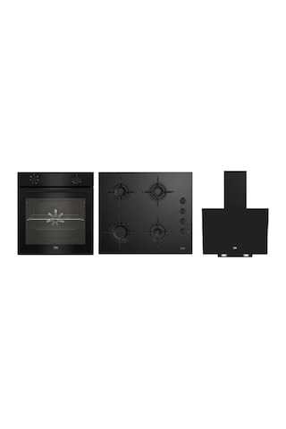 Beko BFC 211 SR - BOCD T 6010 ESR - BDE 6030 SR Siyah Ankastre Set