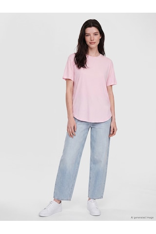 Lcw Comfort Pembe Modal Karışımlı Kadın Tişört