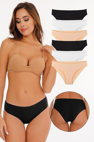 Sensu Kadın Pamuklu Karışık Renkli 6'lı Slip Külot Model-2
